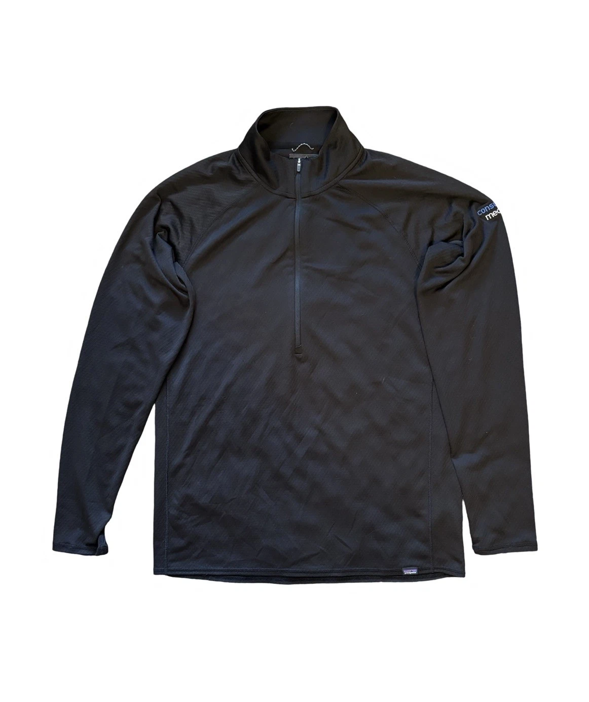 PATAGONIA BLACK CAPILENE 1/2 ZIP MIDWEIGHT BASE LAYER LONG SLEEVE TOP SIZE LARGE