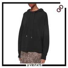 AllSaints Women's Etienne Oversized Pullover Hooded Sweatshirt Black Small