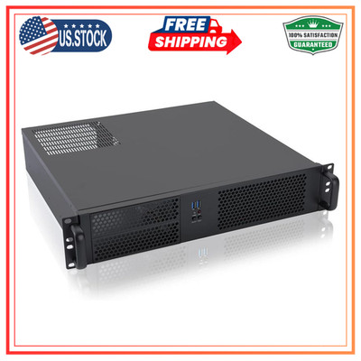 RackChoice 2U Micro ATX Rackmount Server Case 2x5.25 USB3.0 120mm Fan PSU