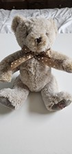 FAO Schwarz Stuffed Plush Light Brown Polka Dot Teddy Bear With Tag 10  NOS