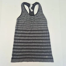 NEW BALANCE Vest Small 8 10 Grey Women's Running Activewear Gym Striped Tank Top