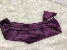 Barry.Wang Mens Cummerbund Belt Set In Purple Color  Two Pieces 