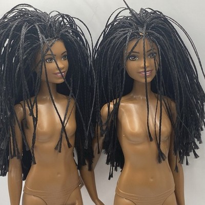 2 Nude Barbie Brooklyn Dolls AA Micro Braids For OOAK redress B19