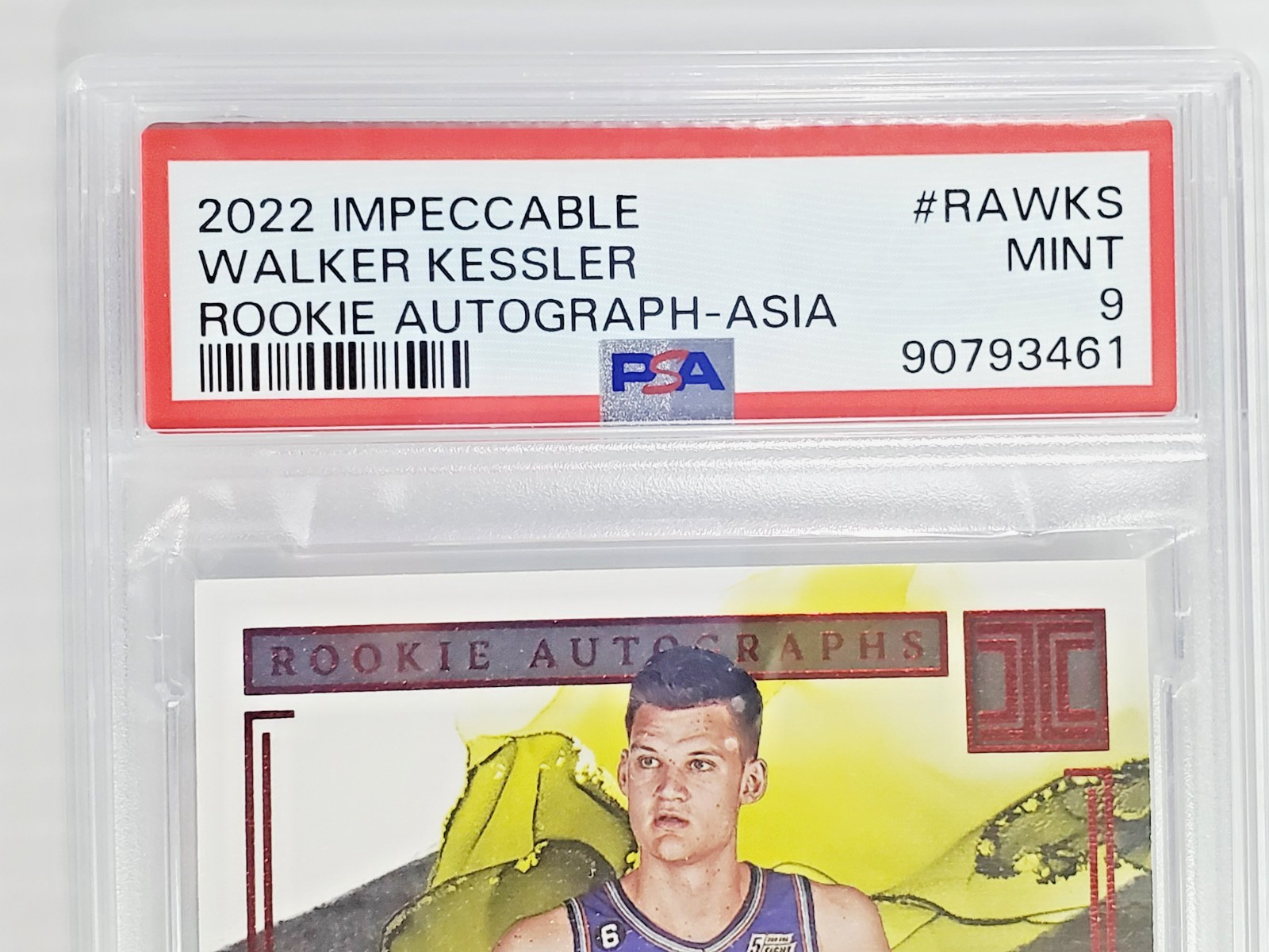 Walker Kessler PSA 9 Mint 2022-23 Impeccable Rookie Asia 39/88 Autograph Auto RC view 5