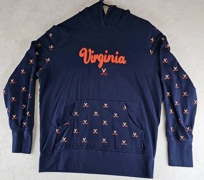 58 Sports VA Cavaliers Blue Hoodie Womens XL Lightweight Hooded Sweatshirt NCAA