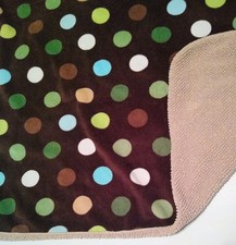 Circo Target Brown Tan Baby Blanket Blue Brown Green Polka Dots Circles Security