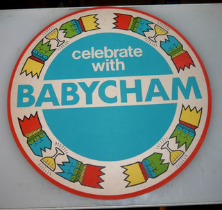 Large Old Circular 8 Inch Beer / Tray Mat.Celebrate With Babycham...#F4