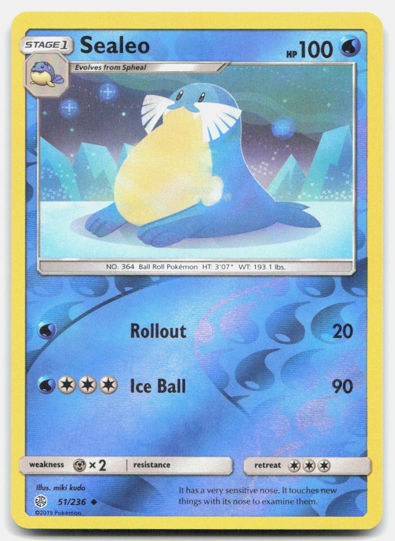 Cosmic Eclipse Sealeo 51/236 NM Pokemon Reverse Holo Uncommon Tcg Card