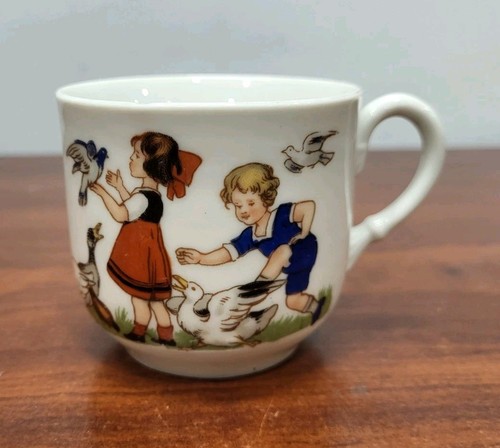 OG GERMANY  Small Cup  Children Geese Image  BIRD THEME  Vintage