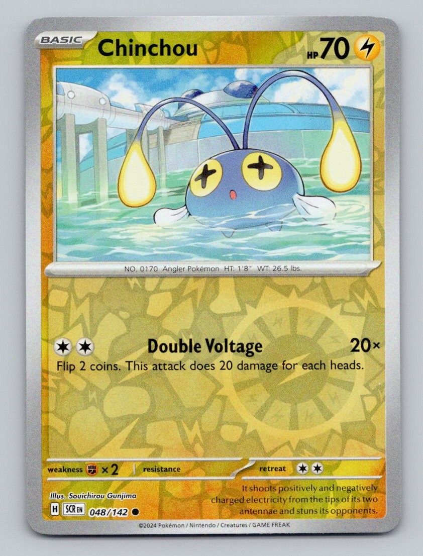 Reverse Holo Chinchou 48/142 Common Stellar Crown Pokemon