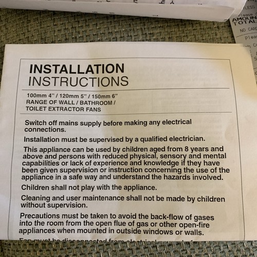 BNIB Manrose 168550 Humidistat Quiet Extractor Fan with Integral Timer Bathroom - Picture 5 of 8