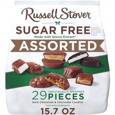 RUSSELL STOVER Sugar Free Assorted Chocolate Candy, 15.7 oz. bag Oz
