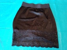 Vintage 90's Victoria's Secret Half Slip Girdle Shaper Panty Large Black w/Lace