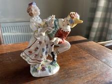 Capodimonte Figurine of a Dancing Pierot and Girl