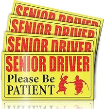 4 Pieces Elderly Driver Car Magnet Reflective Senior Driver Magnet Signs for Car