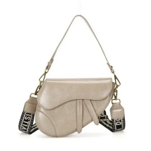 New Women Leather Shoulder Bags Underarm Bag Saddle Shape Pendant Crossbody Bag - Bild 41 von 51
