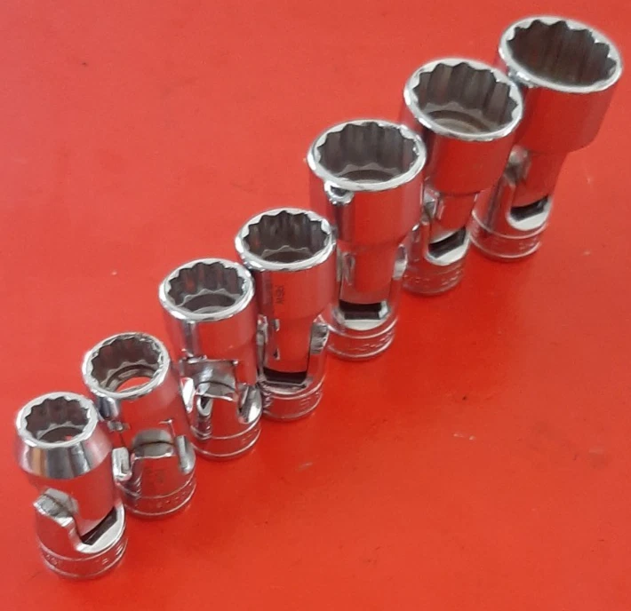 Snap-On Tools SAE Universal Swivel Flex Socket Set 12pt Point 3/8" Drive Engrave - Image 3 of 4