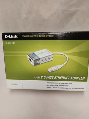 D-Link DUB-E100 USB 2.0 Fast Ethernet Adapter 10/100 Mbps RJ-45 LAN USB Network 