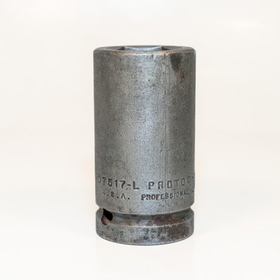Vintage Proto #07517-L Professional 3/4'' Drive 6-Point 1-1/16'' Impact Socket USA