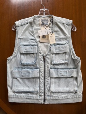 Levi s Made & Crafted Denim Sleeveless Cargo Vest RARE SMALL