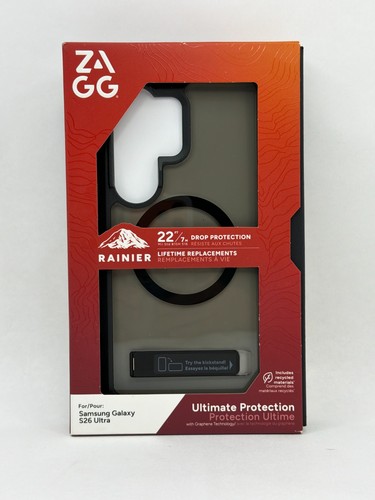 ZAGG - Rainier Snap with Kickstand for Samsung Galaxy S26 Ultra - Smoke Black