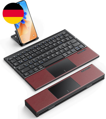 OMOTON Faltbare Bluetooth Tastatur Mit Touchpad, Tragbare Kabellose Tastatur Min