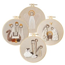 Embroidery Kits for Adults Beginner 3 Pcs DIY Cross Stitch Stamped Religion P...