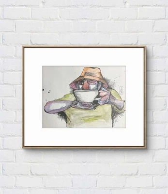 Faris Art: Dunkin: 10x14: Papier Unikat Neo-Expressionismus - Bild 1 von 4