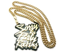 SORRY FOR PARTY ROCKING Pendant LMFAO 36" Cuban Chain Necklace - MP743