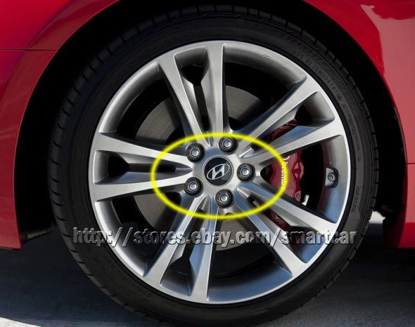 Tapacubos 4 piezas aptos para Hyundai Genesis 2010 2011 2012 2013 2014 2015 2016 cupé de 2 puertas Foto 2 de 2