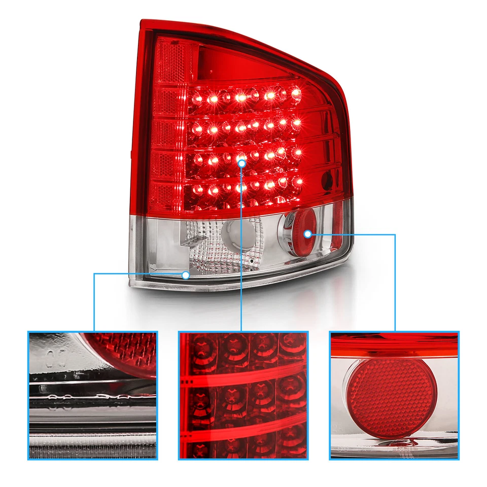 Luces traseras LED rojas transparentes para Chevrolet 1994-2004 S10/GMC Sonoma/Isuzu Hombre Foto 3 de 4