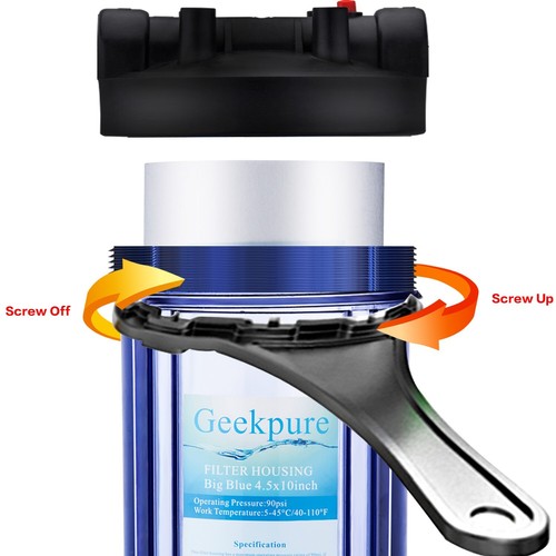 Geekpure Whole House Water Filtration - 20 Inch Big Housing 5 Mic Carbon Filter - Picture 7 of 8