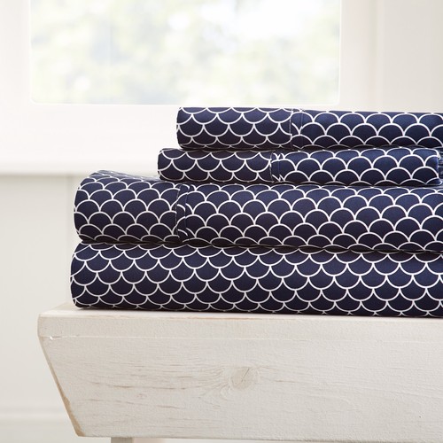 4PC Timeless Fashion Patterns Bed Sheet Set Easy Care Deep Pocket by Kaycie Gray - Picture 57 of 62