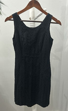 The Limited Black Eyelet Sleeveless Sheath Classic Little Black Dress Size 0