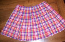 gonna minigonna scozzese cotone vintage anni 60 di sartoria circa tg.44 a pieghe