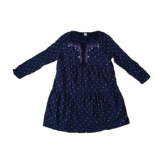 Old Navy Navy Blue Embroidered Tassel Tie Above Knee Dress Women's Size Medium