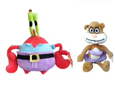 Mr Krabs Crab & Sandy Cheeks 12'' High Quality Plush Stuffed Spongebob Squarepant