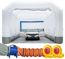GORILLASPRO Inflatable Paint Booth 33X20X15 Ft Air Draft Device & Axial Blowers