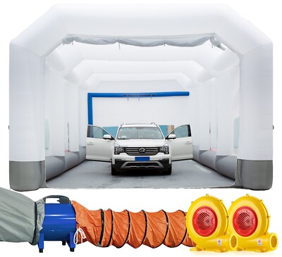 GORILLASPRO Inflatable Paint Booth 33X20X15 Ft Air Draft Device & Axial Blowers