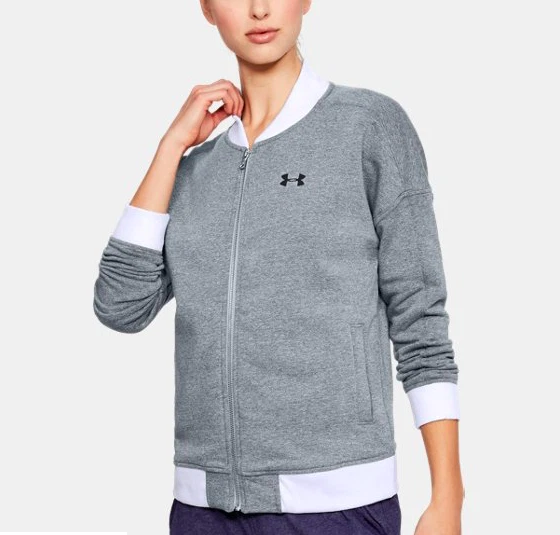 Under Armour Women s Threadborne Fleece Bomber Jacket Size Small 1305688 052