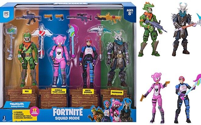 fortnite squad mode 4 figure pack asda