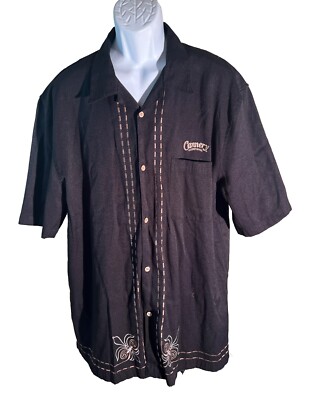 CANNERY Casino Hotel Short Sleeve Button Down Shirt Black XXL