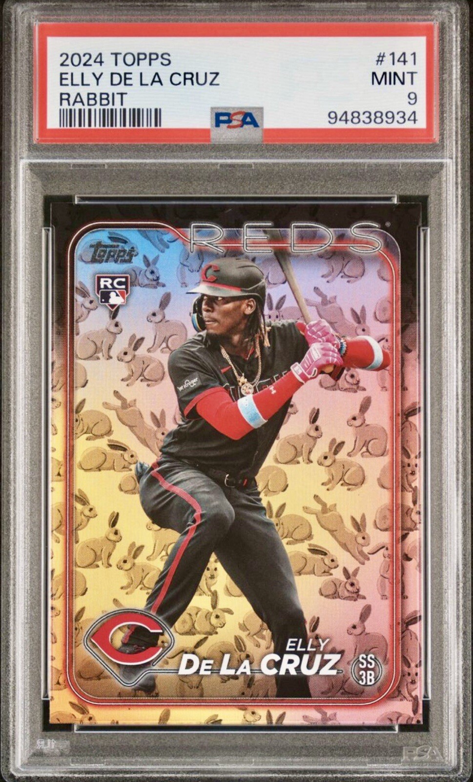 2024 TOPPS SERIES 1 ELLY DE LA CRUZ ROOKIE RABBIT #141 REDS PSA 9  SP SSP 🐇🐇🐇