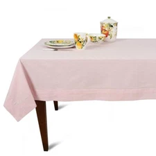 Cotton Tablecloth New Chambray Pink 140x320 cm