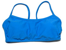 Wild Fable Size S 4-6 Blue Square Neck Long Waist Tie Bralette Bikini Top