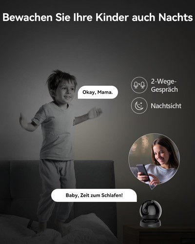 Imou 8MP Überwachungskamera Innen 360° WLAN Baby Monitor AI Haustier Erkennung - Bild 6 von 10