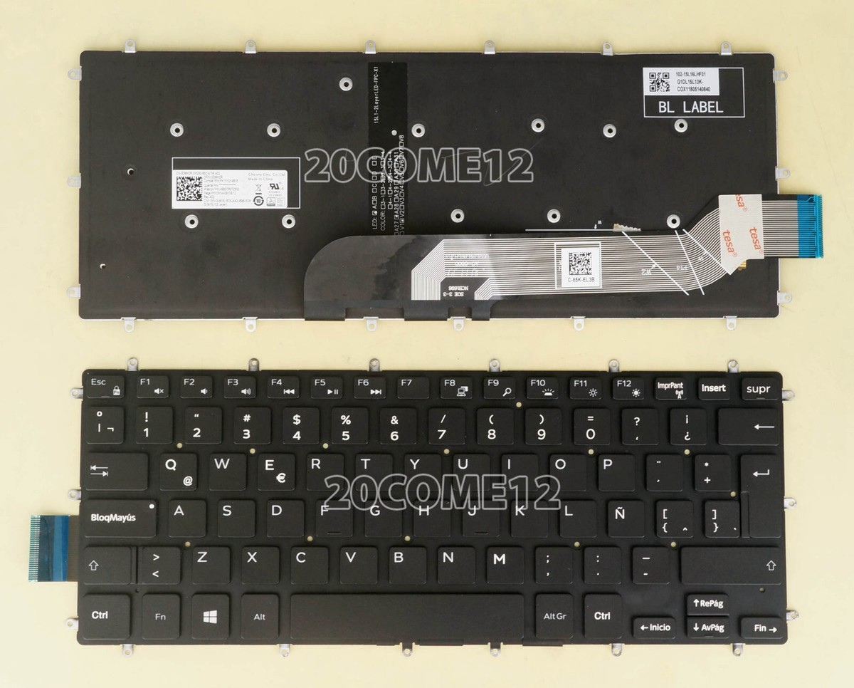 New for DELL Inspiron 3493 7570 7580 Keyboard Backlit Latin