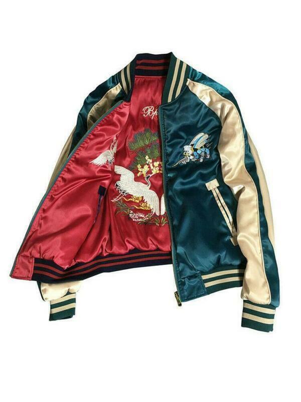 2021 New Mens DragonTiger Embroidered Sukajan Souvenir Jackets