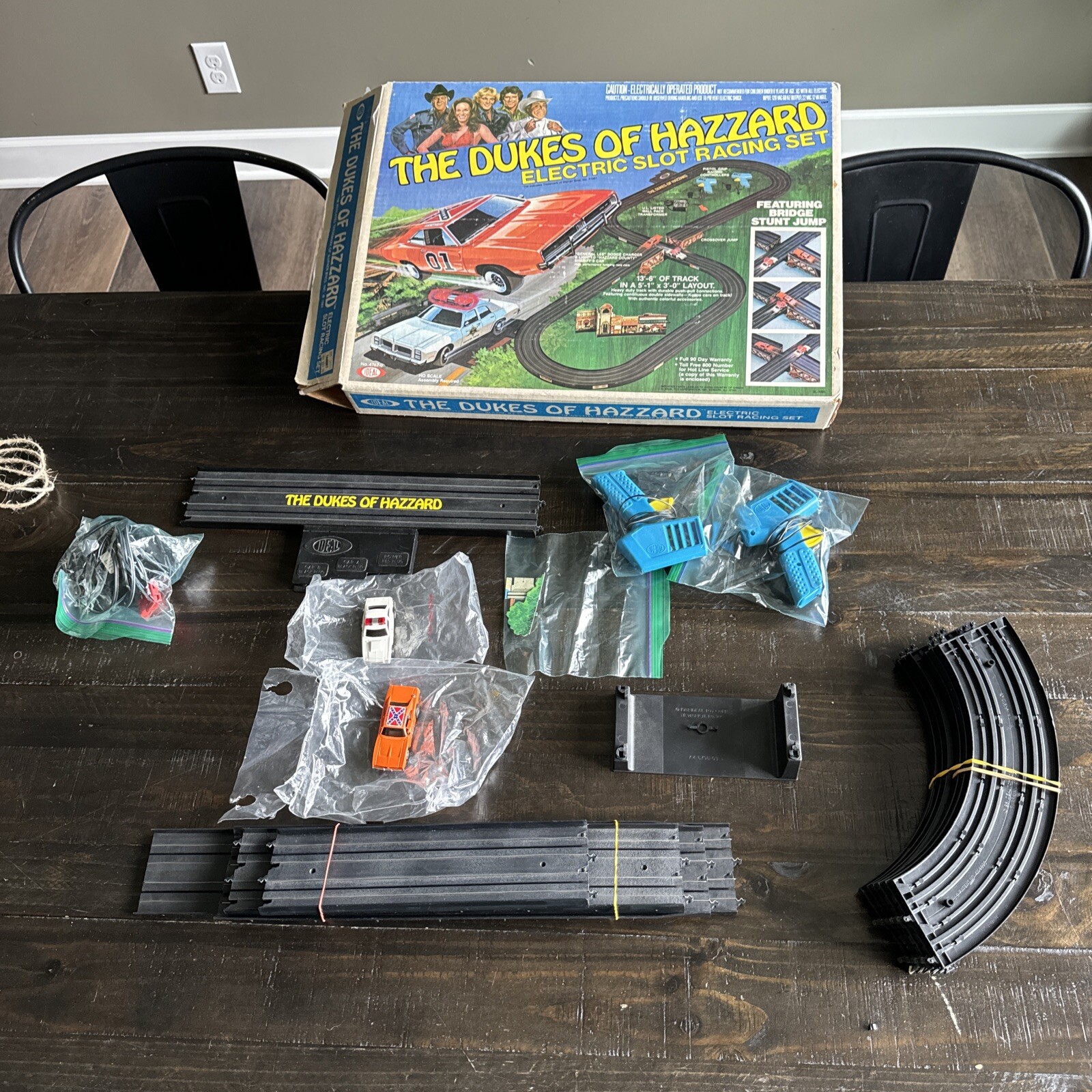 Dukes of Hazzard slot car set Tested And Working With Both Cars And Box