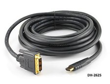 25ft DVI-D Single Link to HDMI Male/Male 26AWG Monitor Video Cable, DH-2625